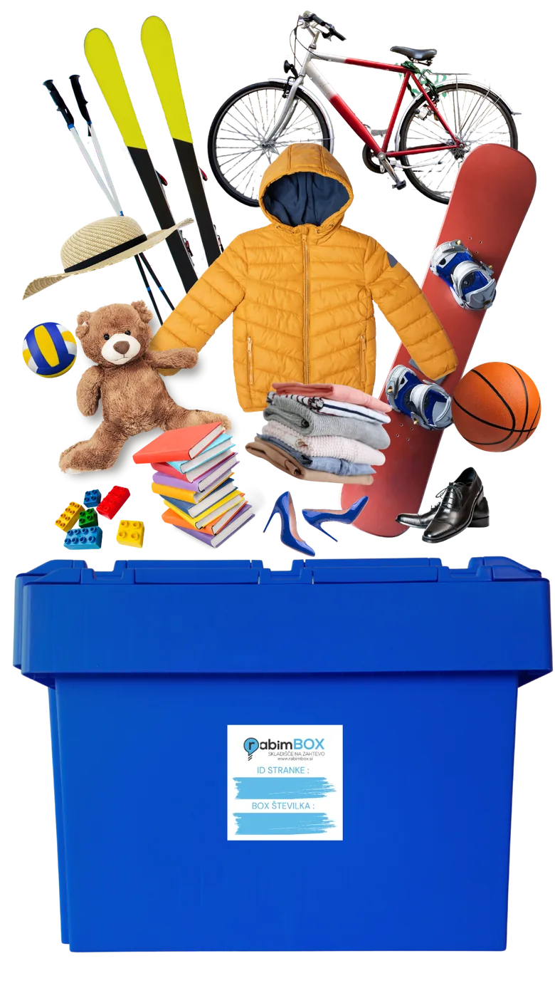 Kolo, smuči, snowboard in medvedek nad Rabimbox boxom